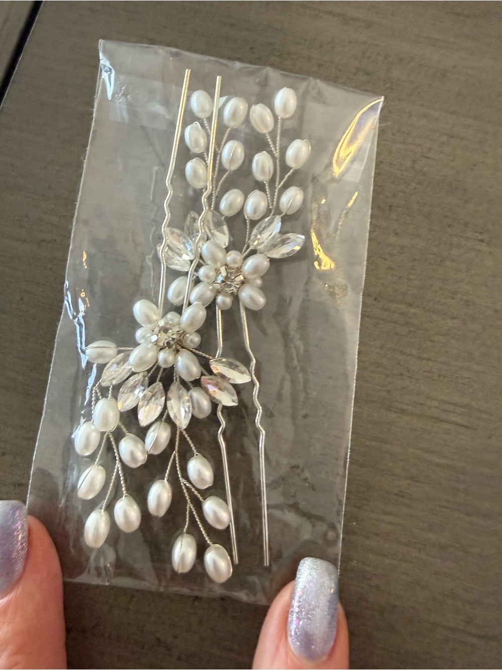 Pearl & Crystal Bridal Hair Pins - White